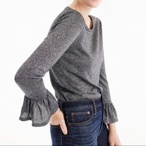 J. Crew sparkle bell sleeve top